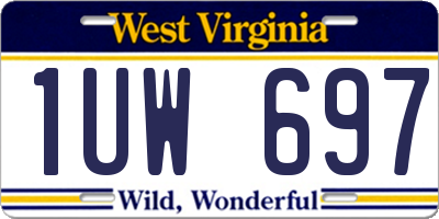 WV license plate 1UW697