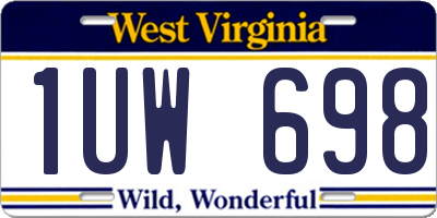 WV license plate 1UW698