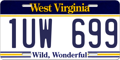 WV license plate 1UW699