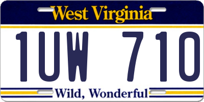 WV license plate 1UW710