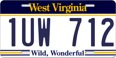 WV license plate 1UW712