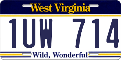 WV license plate 1UW714