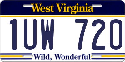 WV license plate 1UW720