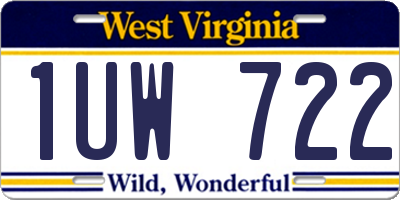 WV license plate 1UW722