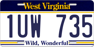 WV license plate 1UW735