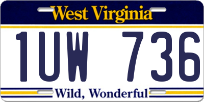 WV license plate 1UW736