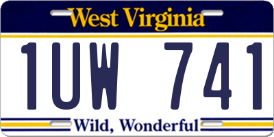 WV license plate 1UW741