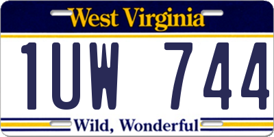 WV license plate 1UW744