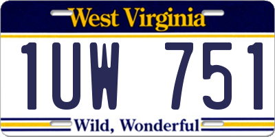 WV license plate 1UW751