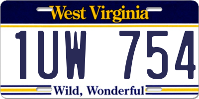 WV license plate 1UW754
