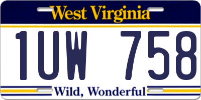 WV license plate 1UW758