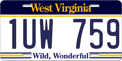 WV license plate 1UW759