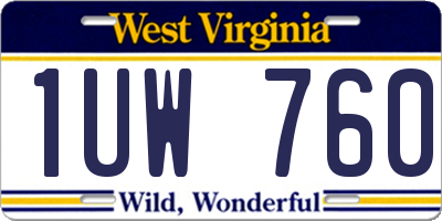WV license plate 1UW760