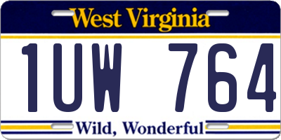 WV license plate 1UW764