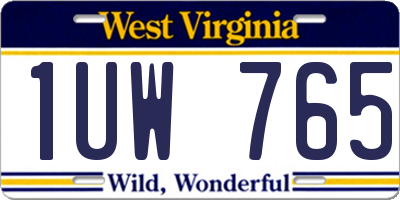WV license plate 1UW765
