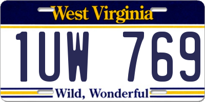 WV license plate 1UW769