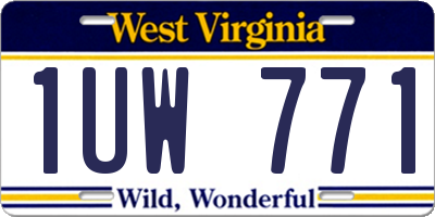 WV license plate 1UW771