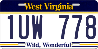 WV license plate 1UW778