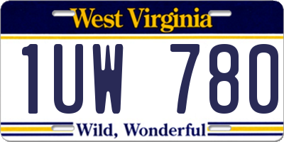 WV license plate 1UW780