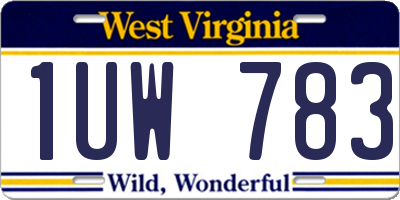 WV license plate 1UW783
