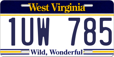 WV license plate 1UW785