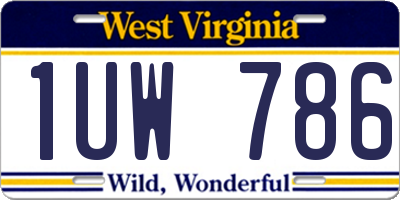 WV license plate 1UW786