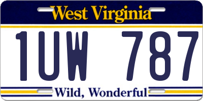 WV license plate 1UW787