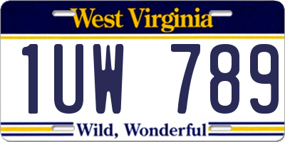 WV license plate 1UW789