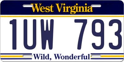 WV license plate 1UW793
