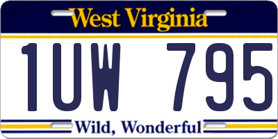 WV license plate 1UW795