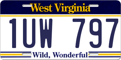 WV license plate 1UW797