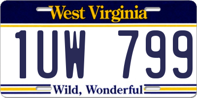 WV license plate 1UW799