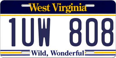 WV license plate 1UW808