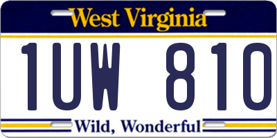 WV license plate 1UW810