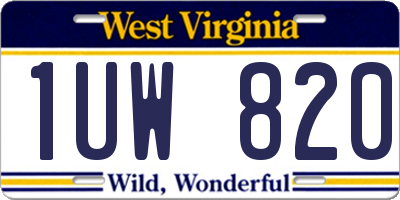 WV license plate 1UW820