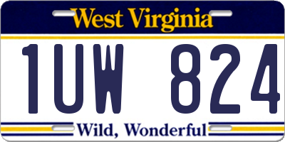 WV license plate 1UW824