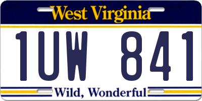 WV license plate 1UW841