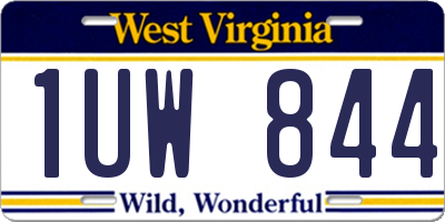 WV license plate 1UW844