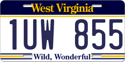 WV license plate 1UW855