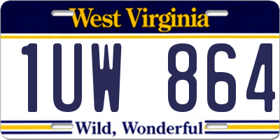 WV license plate 1UW864