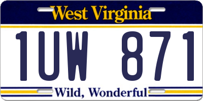 WV license plate 1UW871