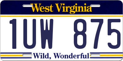 WV license plate 1UW875