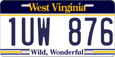 WV license plate 1UW876