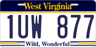 WV license plate 1UW877