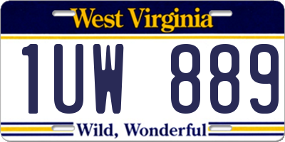 WV license plate 1UW889