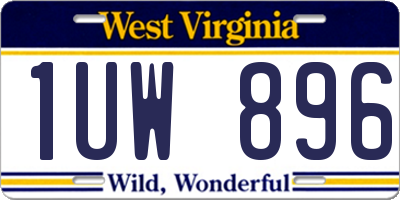 WV license plate 1UW896