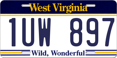 WV license plate 1UW897