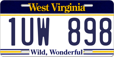 WV license plate 1UW898