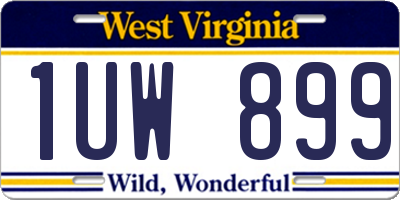 WV license plate 1UW899
