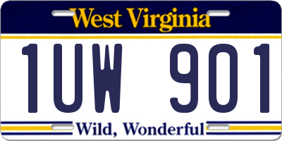 WV license plate 1UW901